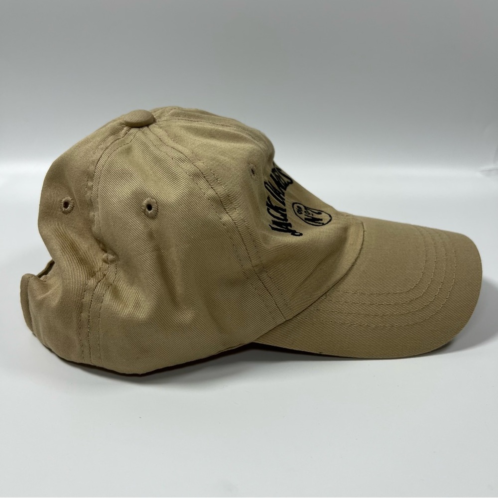 Jack Daniel’s Adjustable Velcro Back Hat Tan Black Logo Please Drink Responsibly - Picture 3 of 9